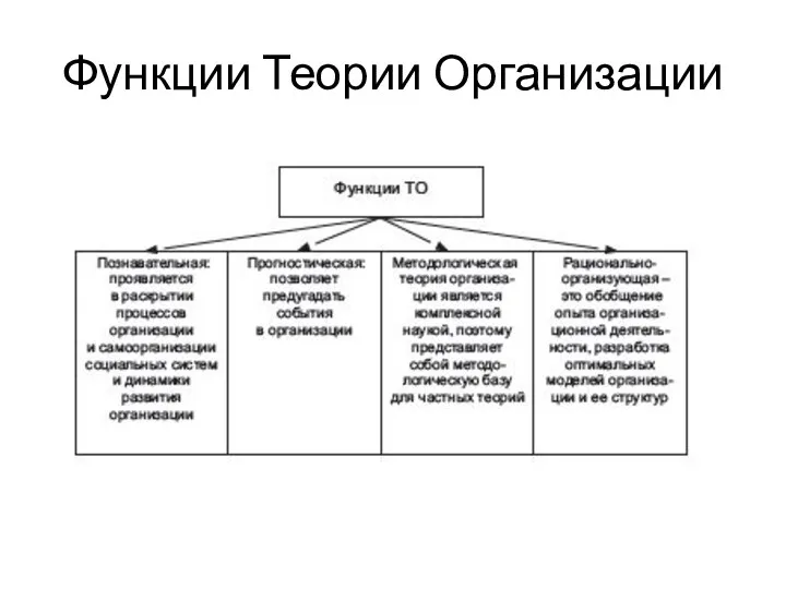 Функции Теории Организации