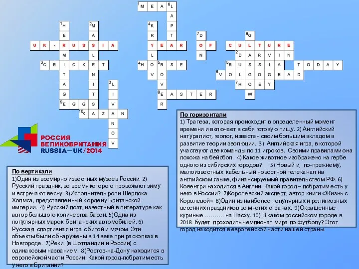 По вертикали 1)Один из всемирно известных музеев России. 2)Русский праздник,