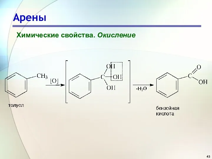 Арены Химические свойства. Окисление