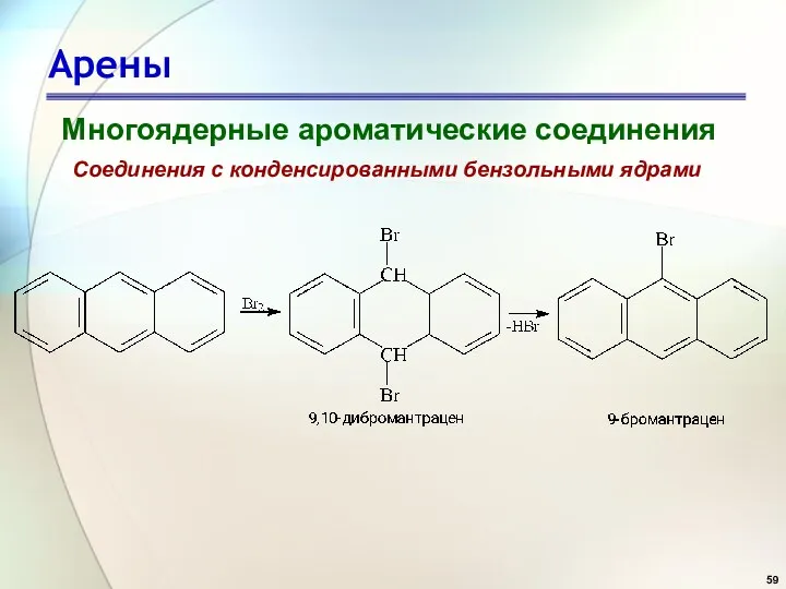 Арены Многоядерные ароматические соединения Соединения с конденсированными бензольными ядрами