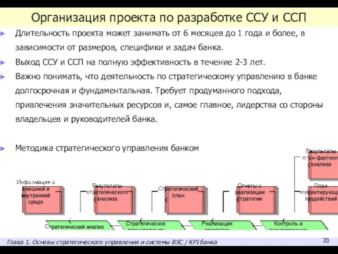 Организация проекта по разработке ССУ и ССП Длительность проекта может