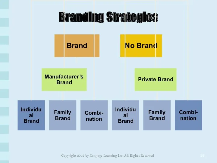 Branding Strategies Copyright 2012 by Cengage Learning Inc. All Rights Reserved