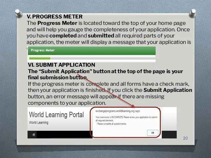 V. PROGRESS METER The Progress Meter is located toward the