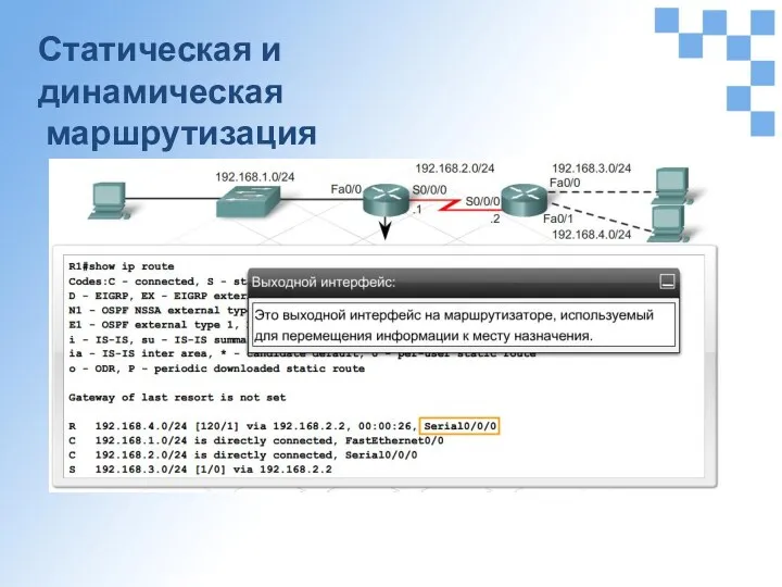 Статическая и динамическая маршрутизация