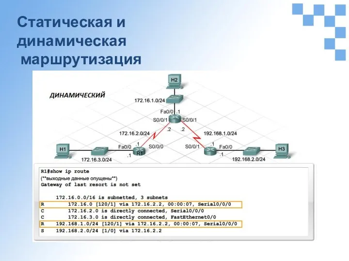 Статическая и динамическая маршрутизация