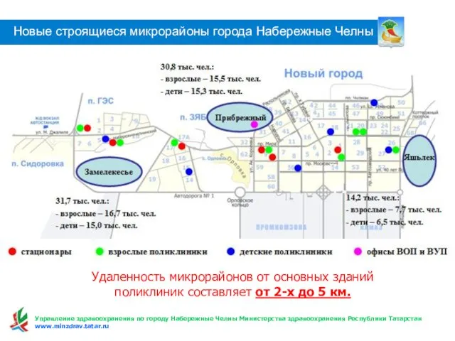 Новые строящиеся микрорайоны города Набережные Челны Управление здравоохранения по городу Набережные Челны Министерства