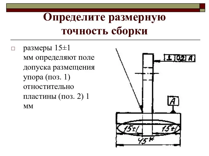 Определите размерную точность сборки размеры 15±1 мм определяют поле допуска
