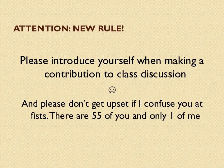 ATTENTION: NEW RULE! Please introduce yourself when making a contribution
