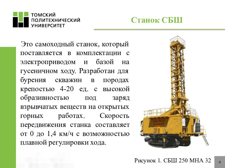 4 Станок СБШ Рисунок 1. СБШ 250 МНА 32 Это