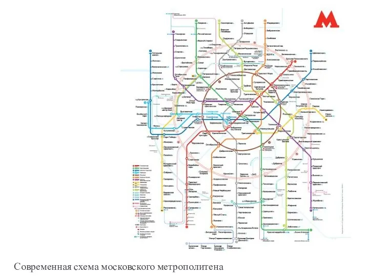 Современная схема московского метрополитена