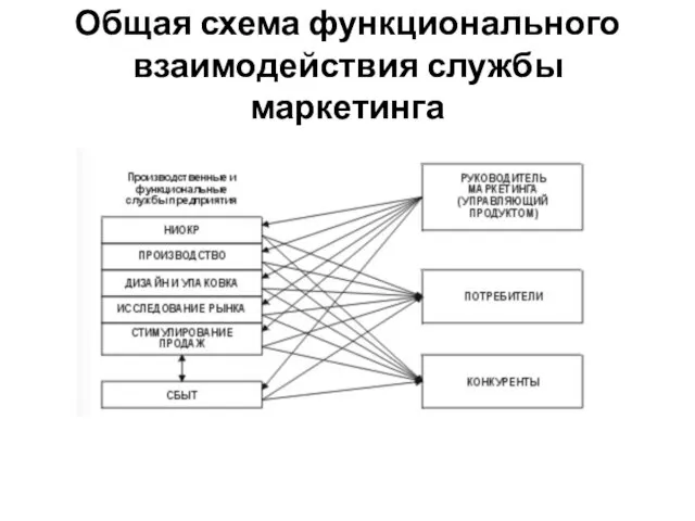 Общая схема функционального взаимодействия службы маркетинга