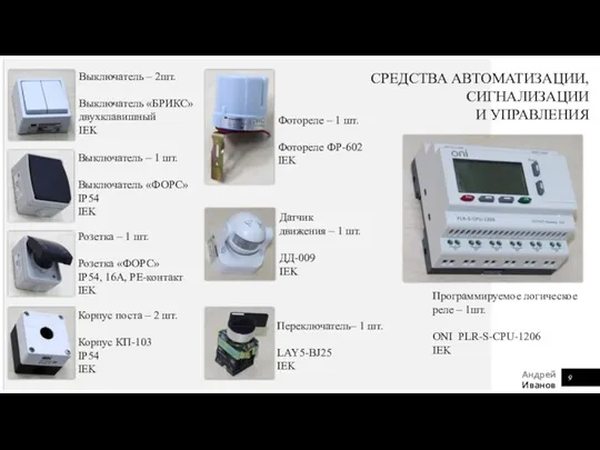 СРЕДСТВА АВТОМАТИЗАЦИИ, СИГНАЛИЗАЦИИ И УПРАВЛЕНИЯ Выключатель – 2шт. Выключатель «БРИКС» двухклавишный IEK Выключатель