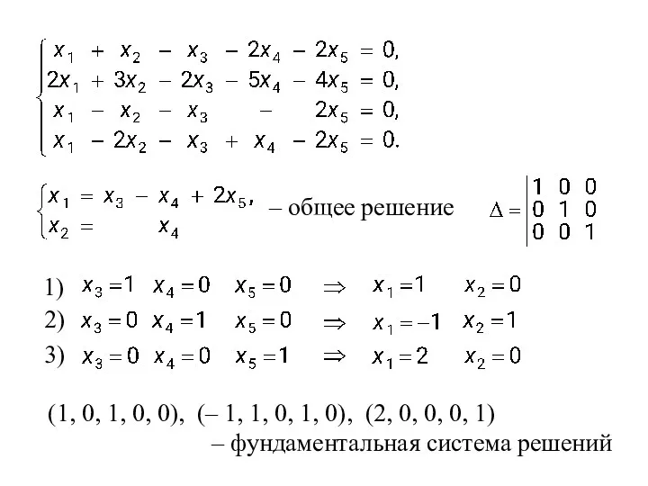 – общее решение 1) 3) 2) (1, 0, 1, 0,