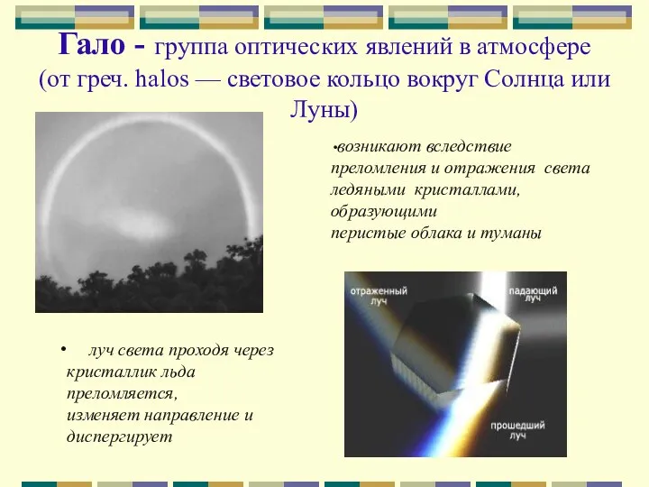 Гало - группа оптических явлений в атмосфере (от греч. halos