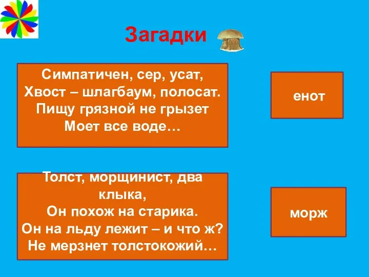 Загадки Симпатичен, сер, усат, Хвост – шлагбаум, полосат. Пищу грязной