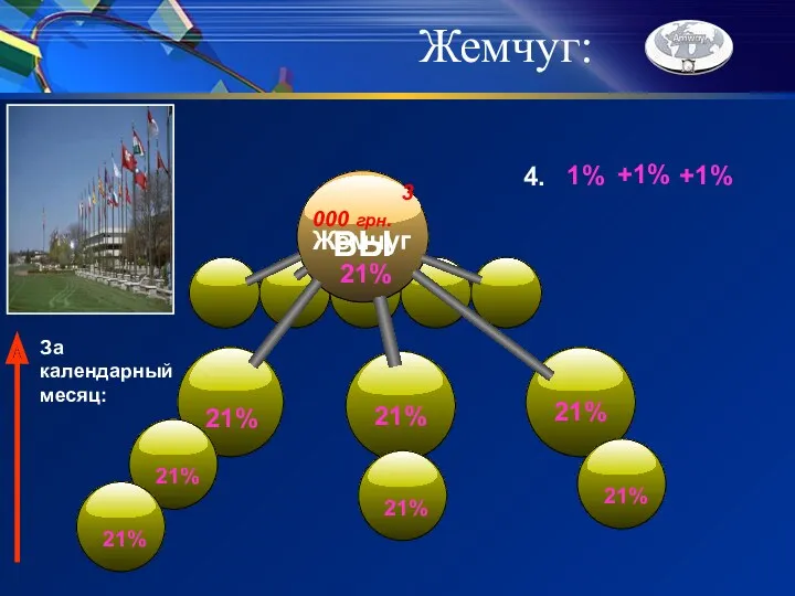 21% ВЫ 21% 21% 21% 21% Жемчуг 1% +1% +1% За календарный месяц: 4. Жемчуг: