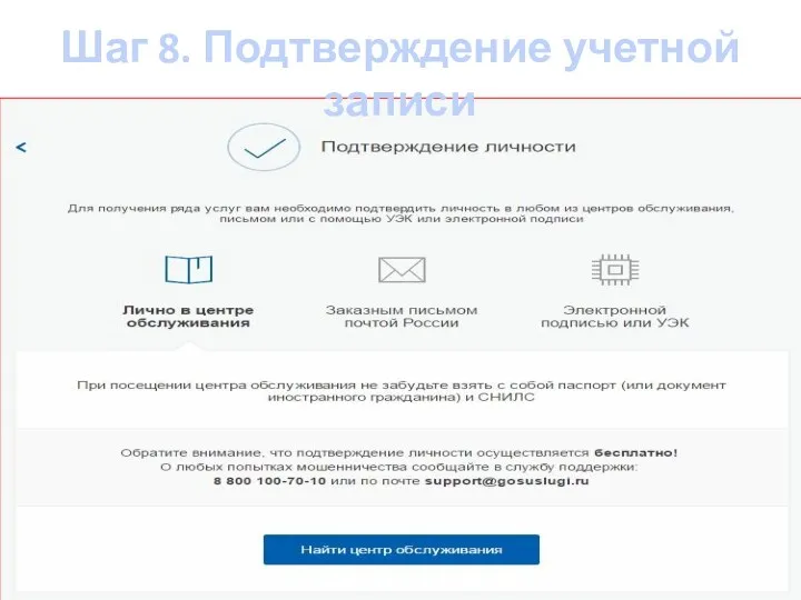 Шаг 8. Подтверждение учетной записи