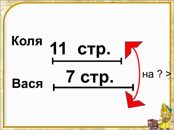 на ? > 11 стр. 7 стр. Коля Вася