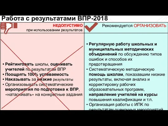 Работа с результатами ВПР-2018