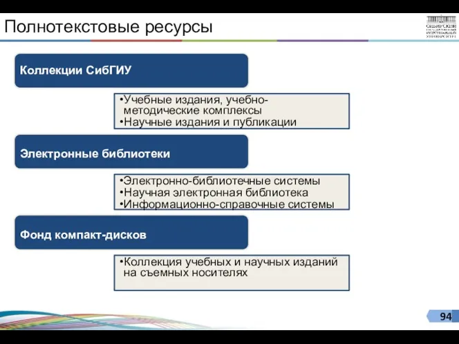 Полнотекстовые ресурсы Коллекции СибГИУ Учебные издания, учебно-методические комплексы Научные издания