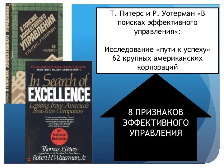 Т. Питерс и Р. Уотерман «В поисках эффективного управления»: Исследование