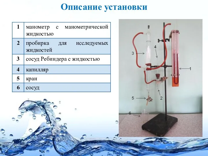 Описание установки