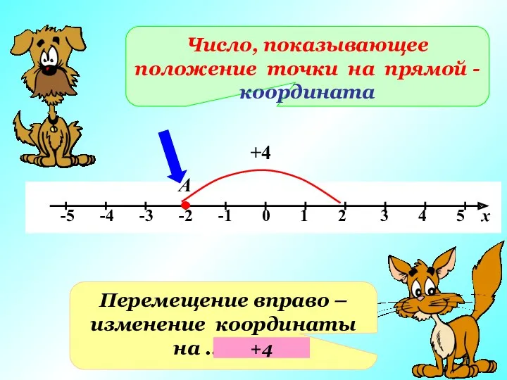 А Число, показывающее положение точки на прямой - координата Перемещение