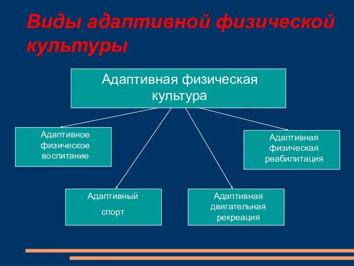 Виды адаптивной физической культуры Адаптивная физическая культура Адаптивное физическое воспитание