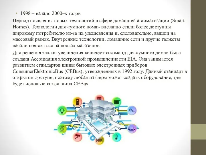 1998 – начало 2000–х годов Период появления новых технологий в