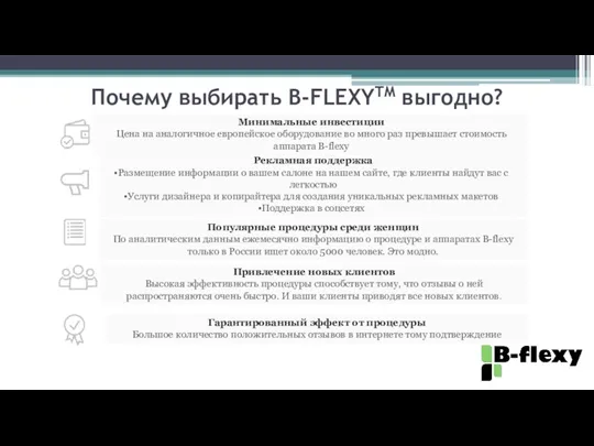 Почему выбирать B-FLEXYTM выгодно? Минимальные инвестиции Цена на аналогичное европейское