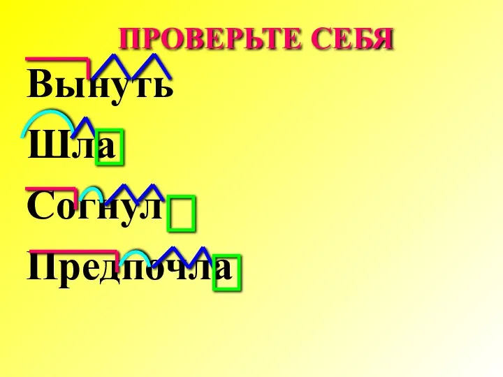 Вынуть Шла Согнул Предпочла ПРОВЕРЬТЕ СЕБЯ