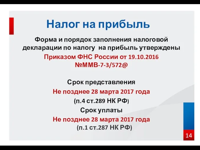 Форма и порядок заполнения налоговой декларации по налогу на прибыль