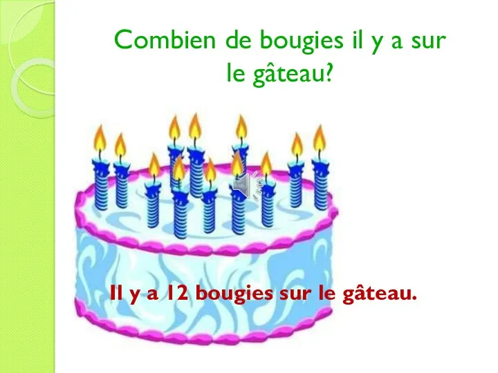 Combien de bougies il y a sur le gâteau? Il