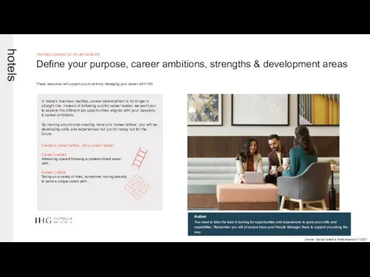 hotels Define your purpose, career ambitions, strengths & development areas TAKING CHARGE OF