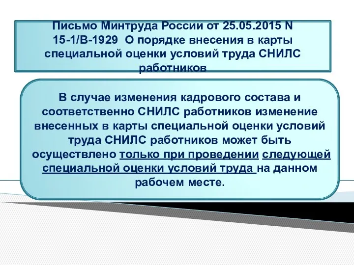 Письмо Минтруда России от 25.05.2015 N 15-1/В-1929 О порядке внесения в карты специальной