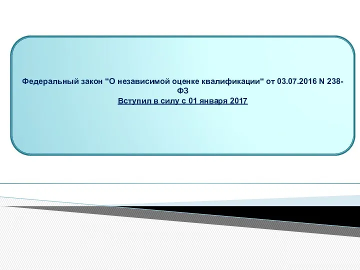 Федеральный закон "О независимой оценке квалификации" от 03.07.2016 N 238-ФЗ