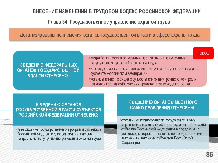 ВНЕСЕНИЕ ИЗМЕНЕНИЙ В ТРУДОВОЙ КОДЕКС РОССИЙСКОЙ ФЕДЕРАЦИИ Детализированы полномочия органов