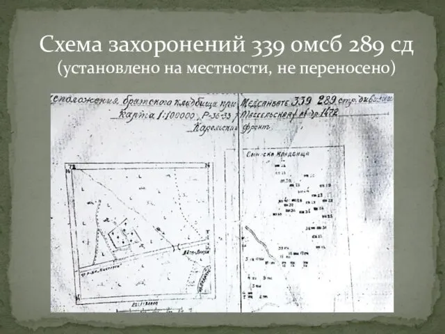 Схема захоронений 339 омсб 289 сд (установлено на местности, не переносено)