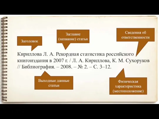 Кириллова Л. А. Рекордная статистика российского книгоиздания в 2007 г.