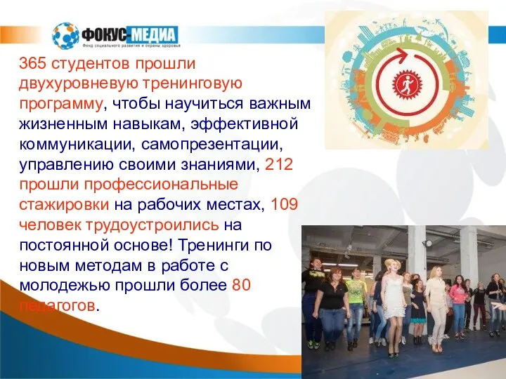 365 студентов прошли двухуровневую тренинговую программу, чтобы научиться важным жизненным