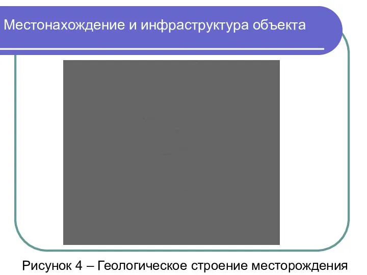 Местонахождение и инфраструктура объекта Рисунок 4 – Геологическое строение месторождения