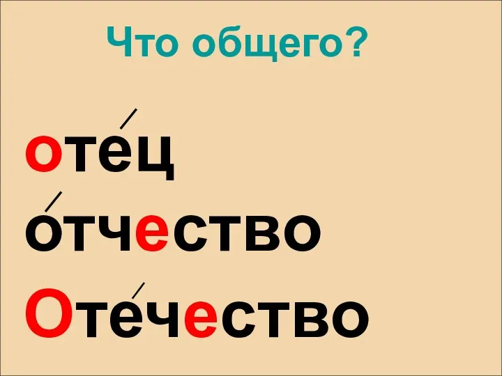 Отечество отец отчество Что общего?