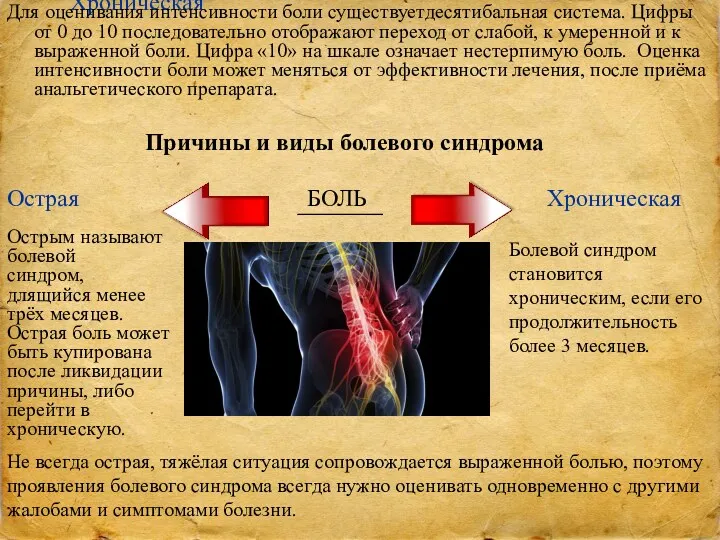 Для оценивания интенсивности боли существуетдесятибальная система. Цифры от 0 до