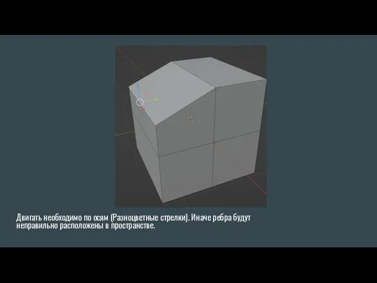 Двигать необходимо по осям (Разноцветные стрелки). Иначе ребра будут неправильно расположены в пространстве.