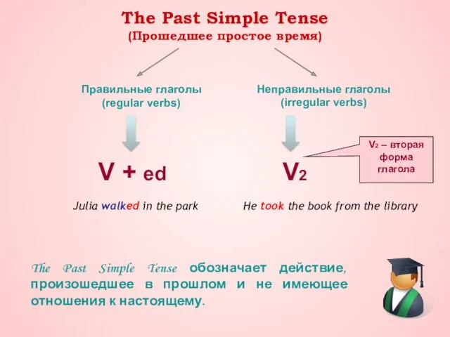 The Past Simple Tense (Прошедшее простое время) The Past Simple Tense обозначает действие,