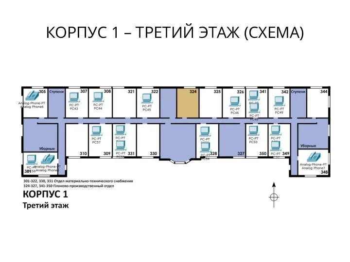 КОРПУС 1 – ТРЕТИЙ ЭТАЖ (СХЕМА)