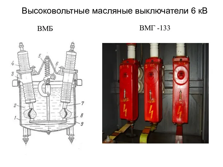 Высоковольтные масляные выключатели 6 кВ ВМГ -133 ВМБ