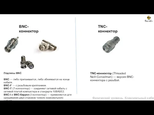 BNC-коннектор Подтипы BNC BNC — либо припаивается, либо обжимается на