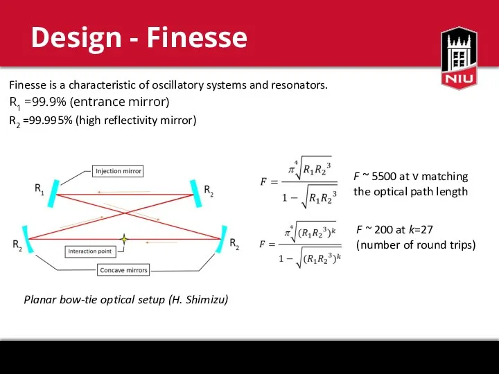 Finesse is a characteristic of oscillatory systems and resonators. R1