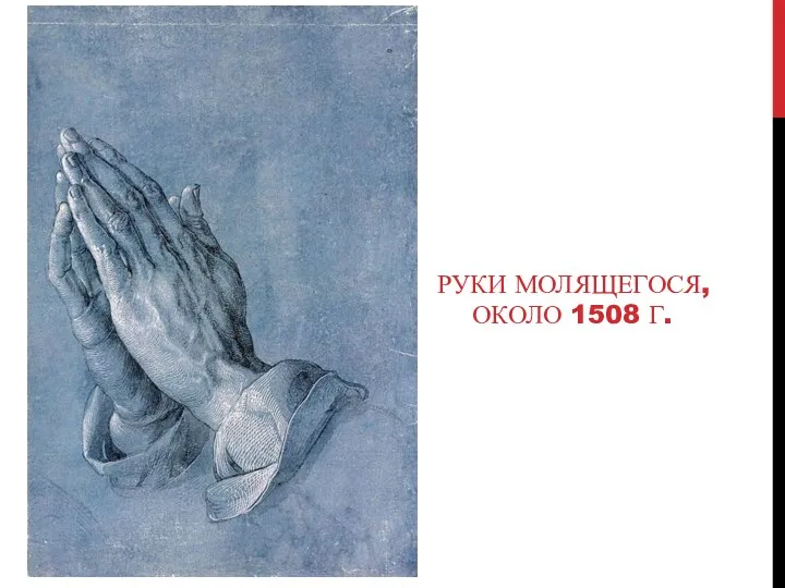 РУКИ МОЛЯЩЕГОСЯ, ОКОЛО 1508 Г.